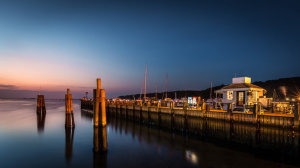 Port Jefferson, NY, at dusk